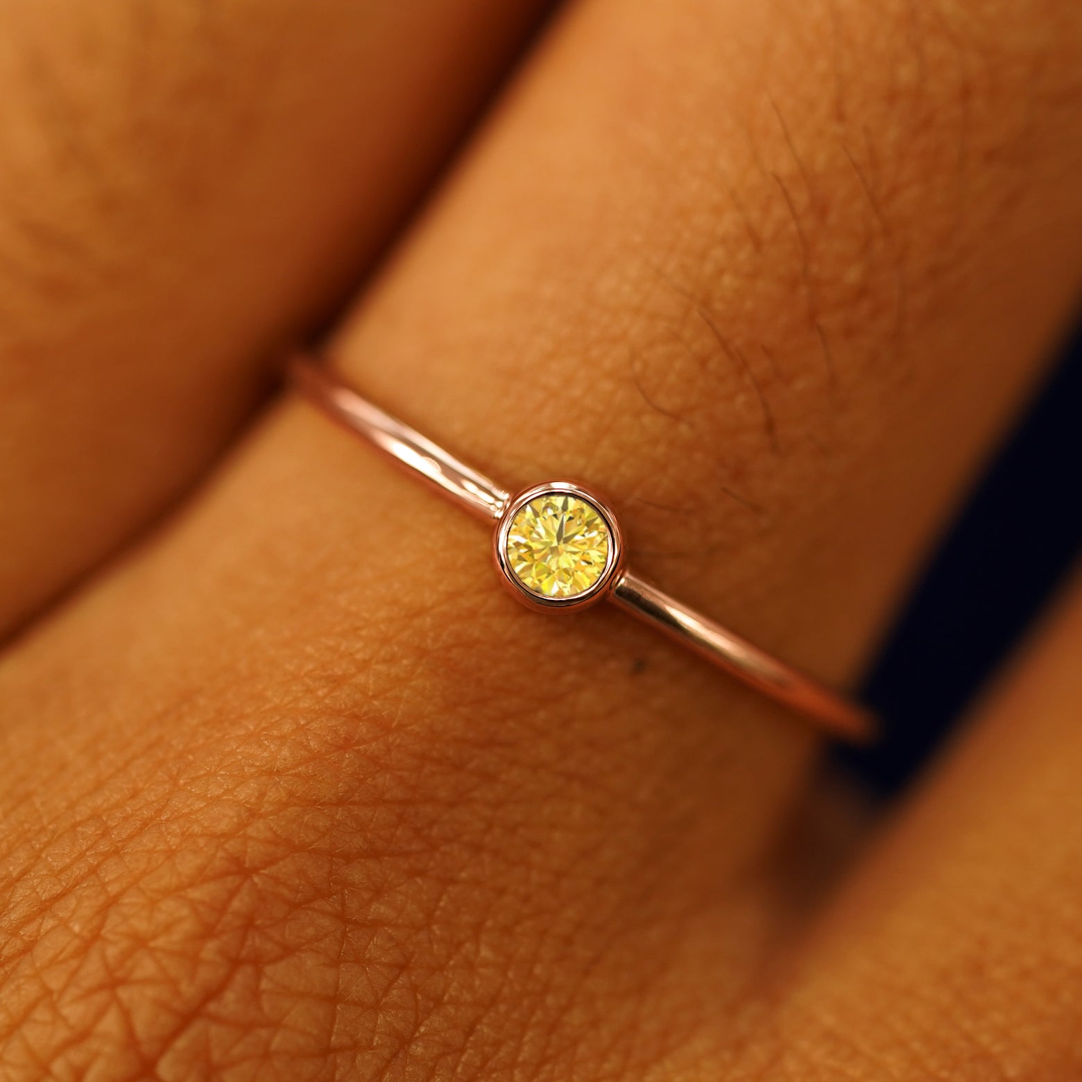 Automic Gold Yellow Diamond Ring Sustainable Fine Jewelry