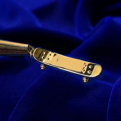 14k Yellow Gold 1 Inche Skateboard Custom Pendant