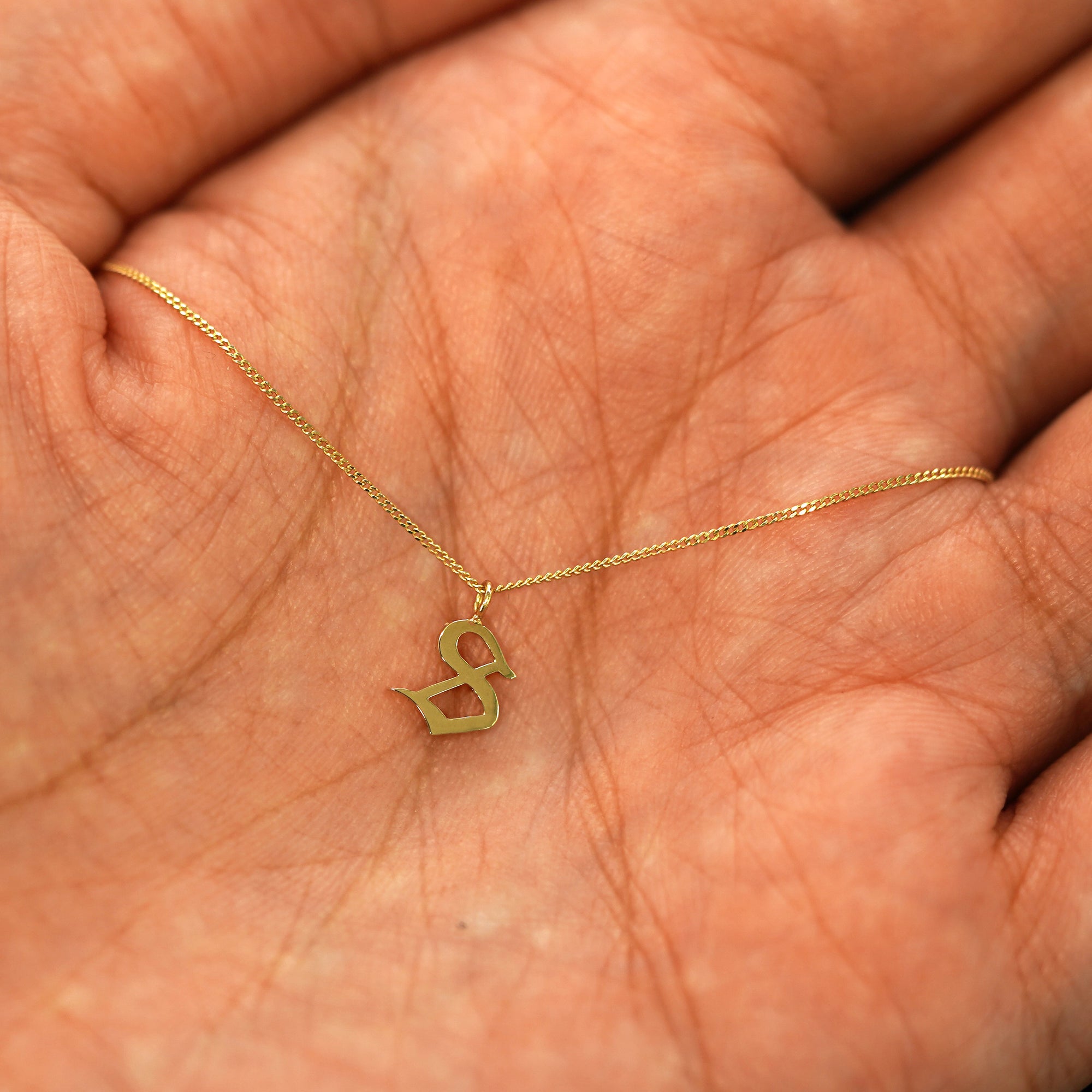 Automic Gold Initial Charm Necklace Sustainable Fine Jewelry