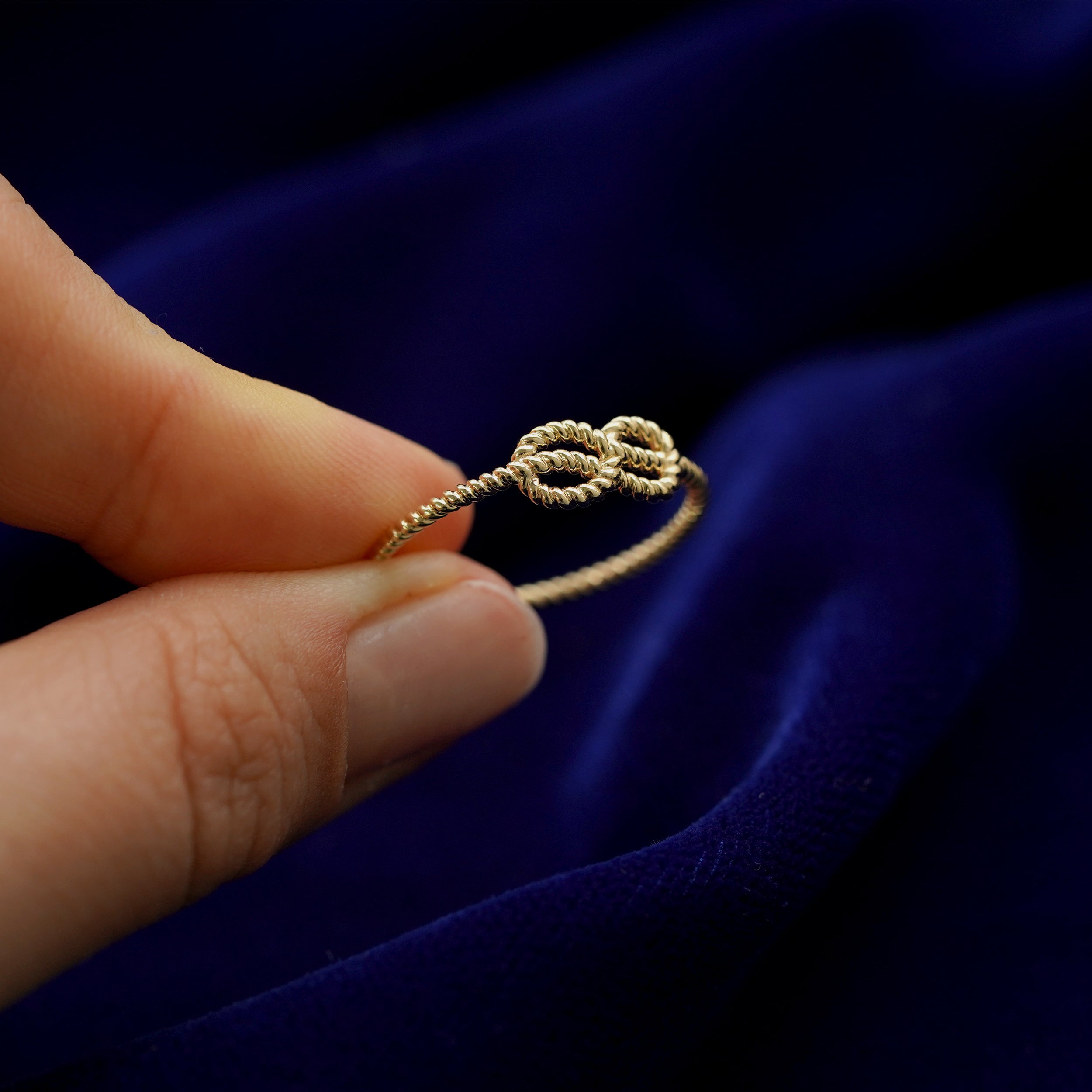 14k Solid Gold Infinity Cord Bracelet String Charm Adjustable Jewelry Unise Designer Yellow Gold Infinity Ring