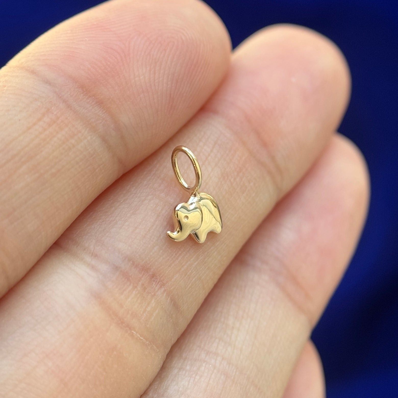 14k Yellow Gold Tiny Elephant Custom Charm 
