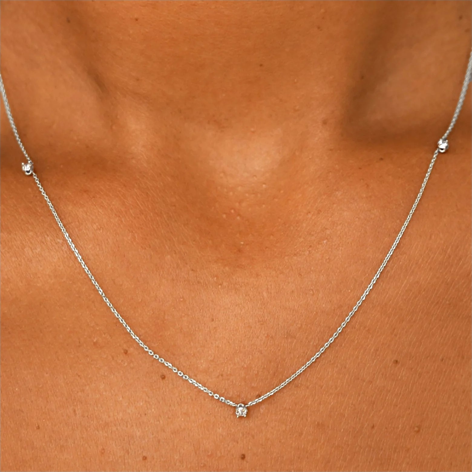 3 Diamond Cable Necklace