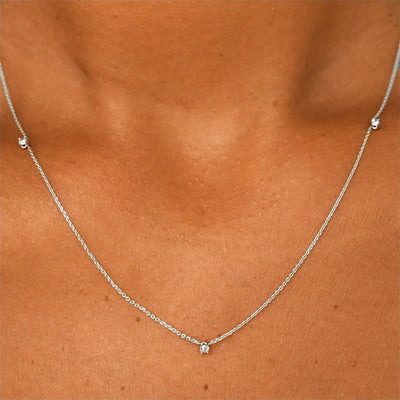 3 Diamond Cable Necklace