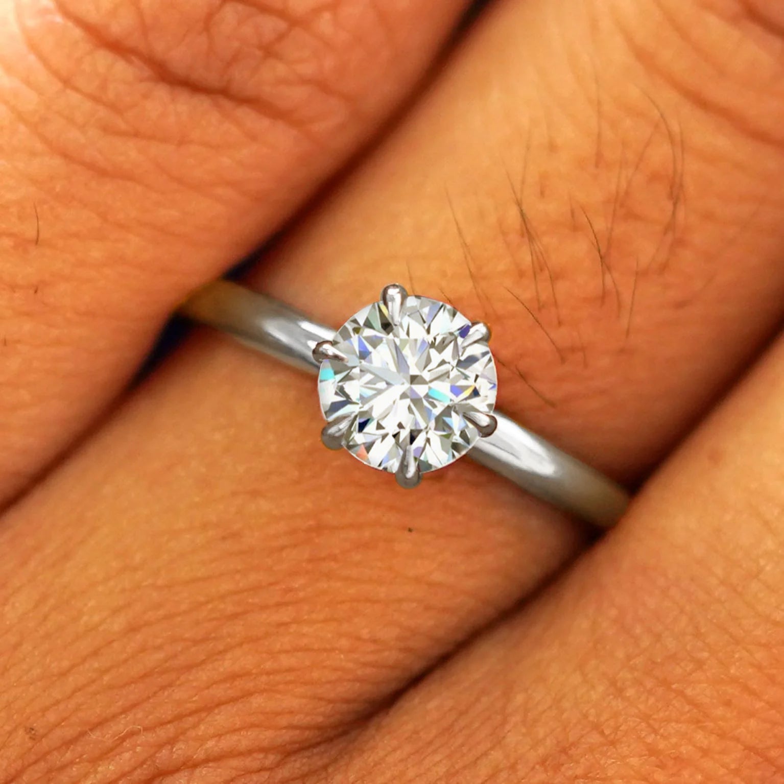 Automic Gold Round Lab Diamond Ring Sustainable Fine Jewelry