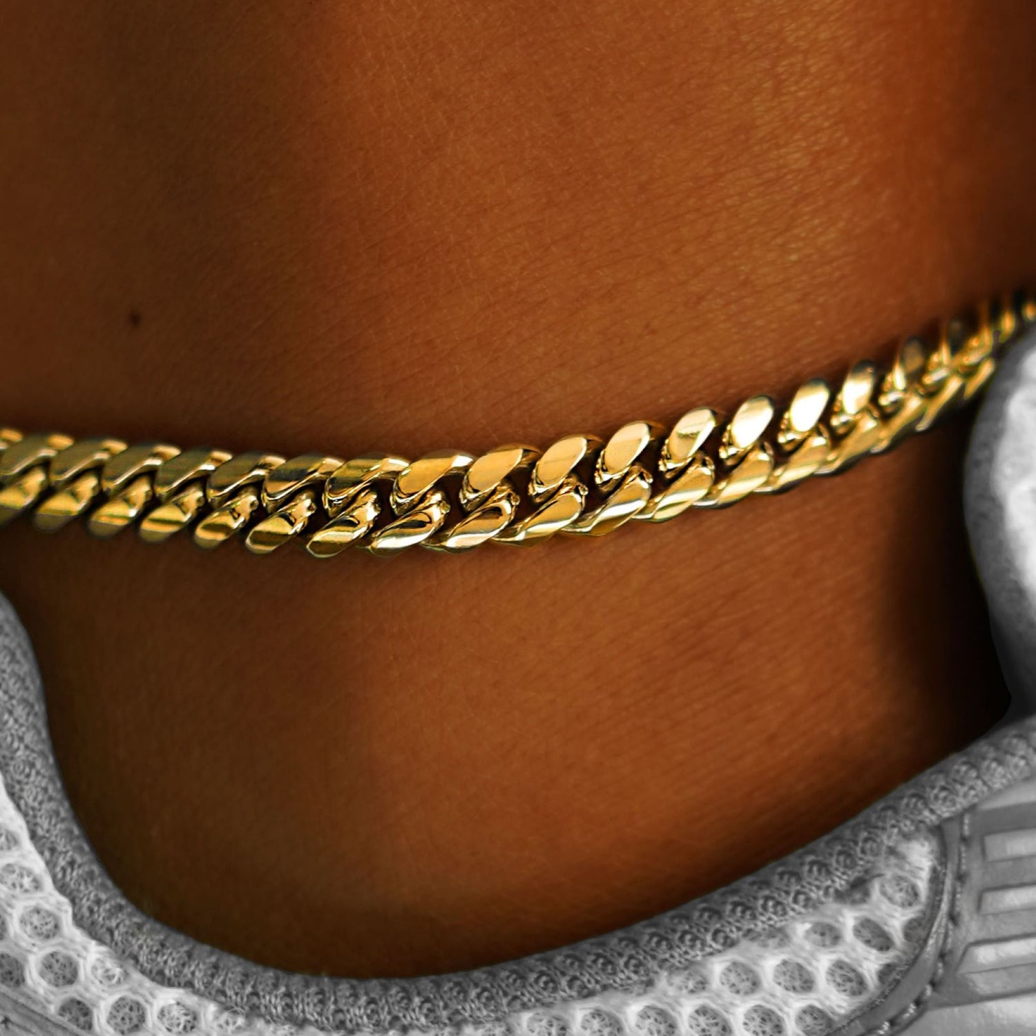 Automic Gold Miami Cuban Anklet Sustainable Fine Jewelry