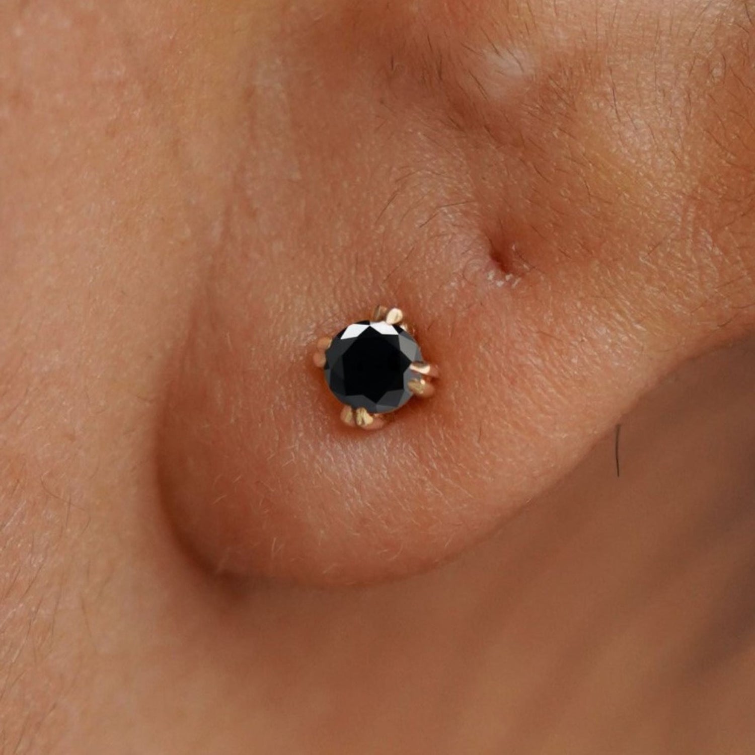 Automic Gold Black Diamond Stud | Sustainable Fine Jewelry