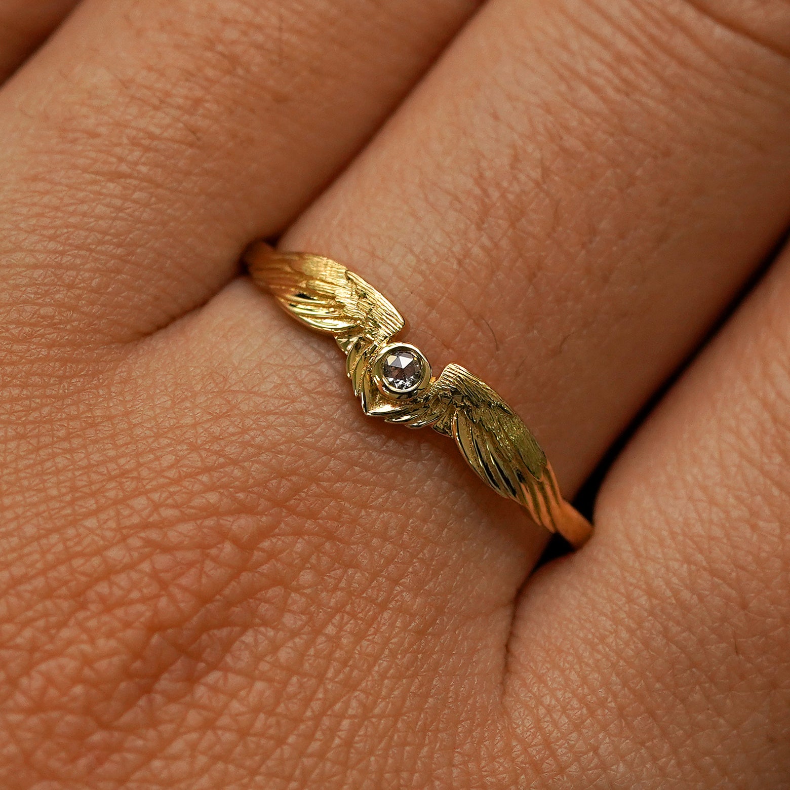 Automic Gold Diamond Wings Ring Sustainable Fine Jewelry