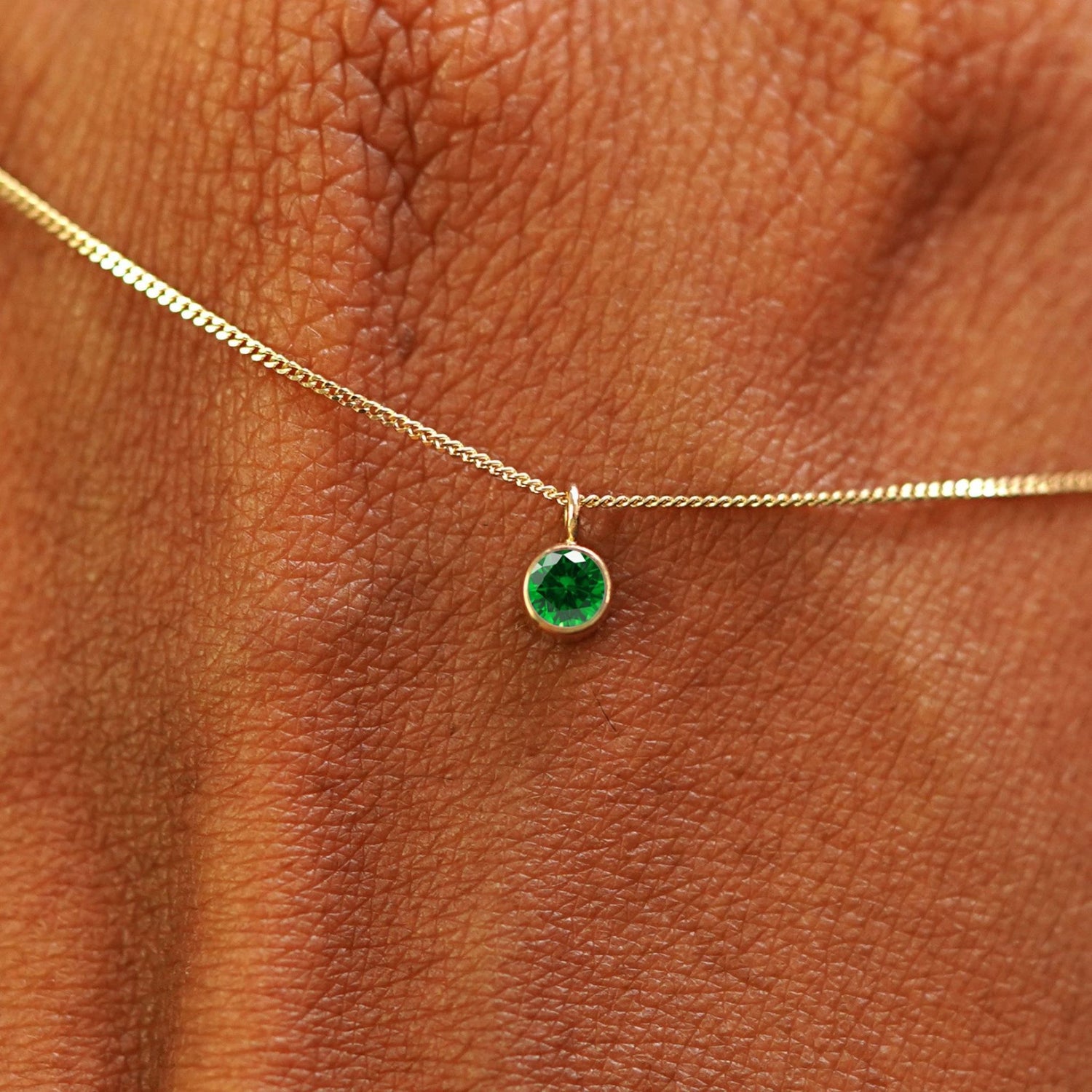 Automic Gold Emerald Necklace Sustainable Fine Jewelry