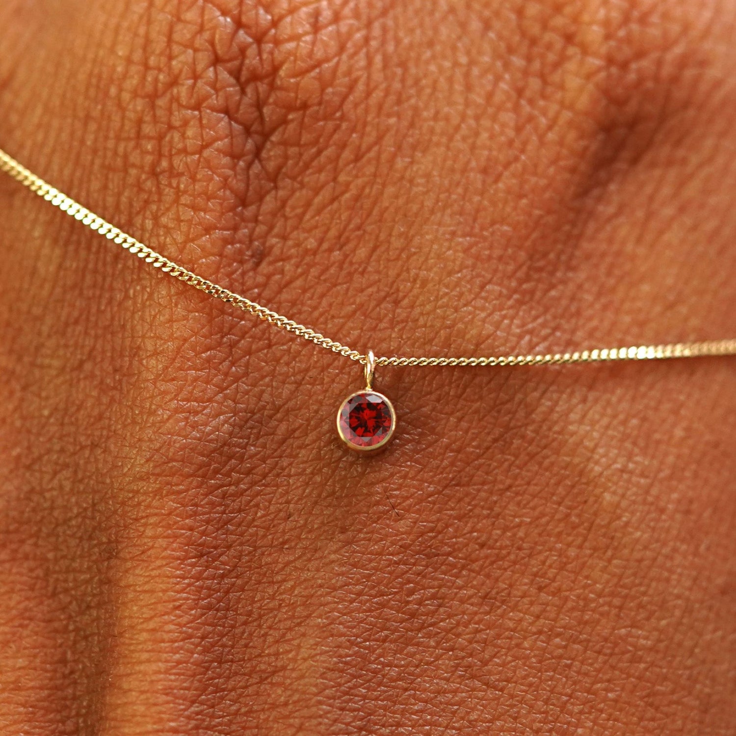 Automic Gold Garnet Necklace Sustainable Fine Jewelry