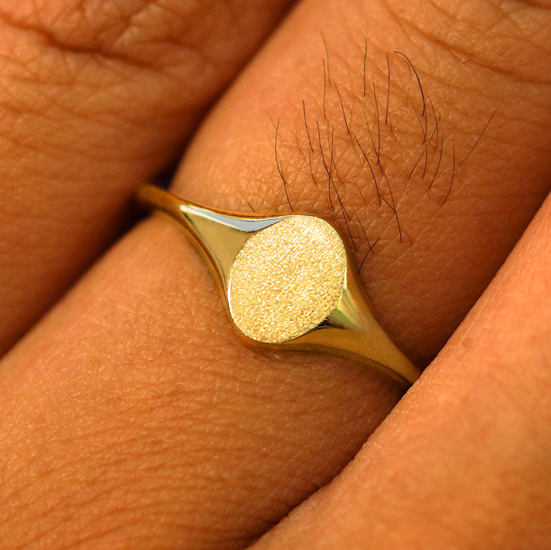 Automic Gold Oval Signet Ring | Sustainable Fine Jewelry
