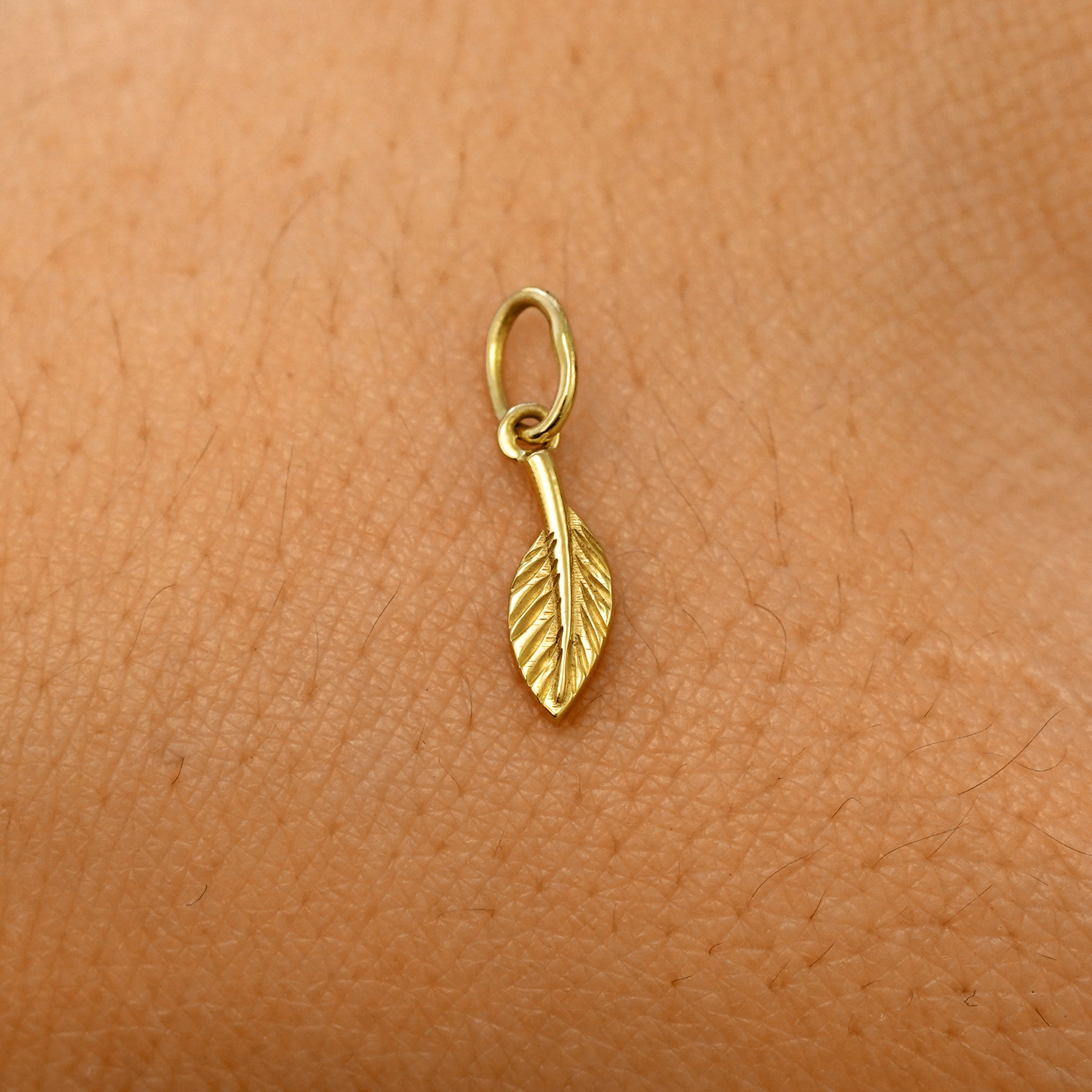 Automic Gold Leaf Charm | Minimalist Sustainable Fine Jewelry