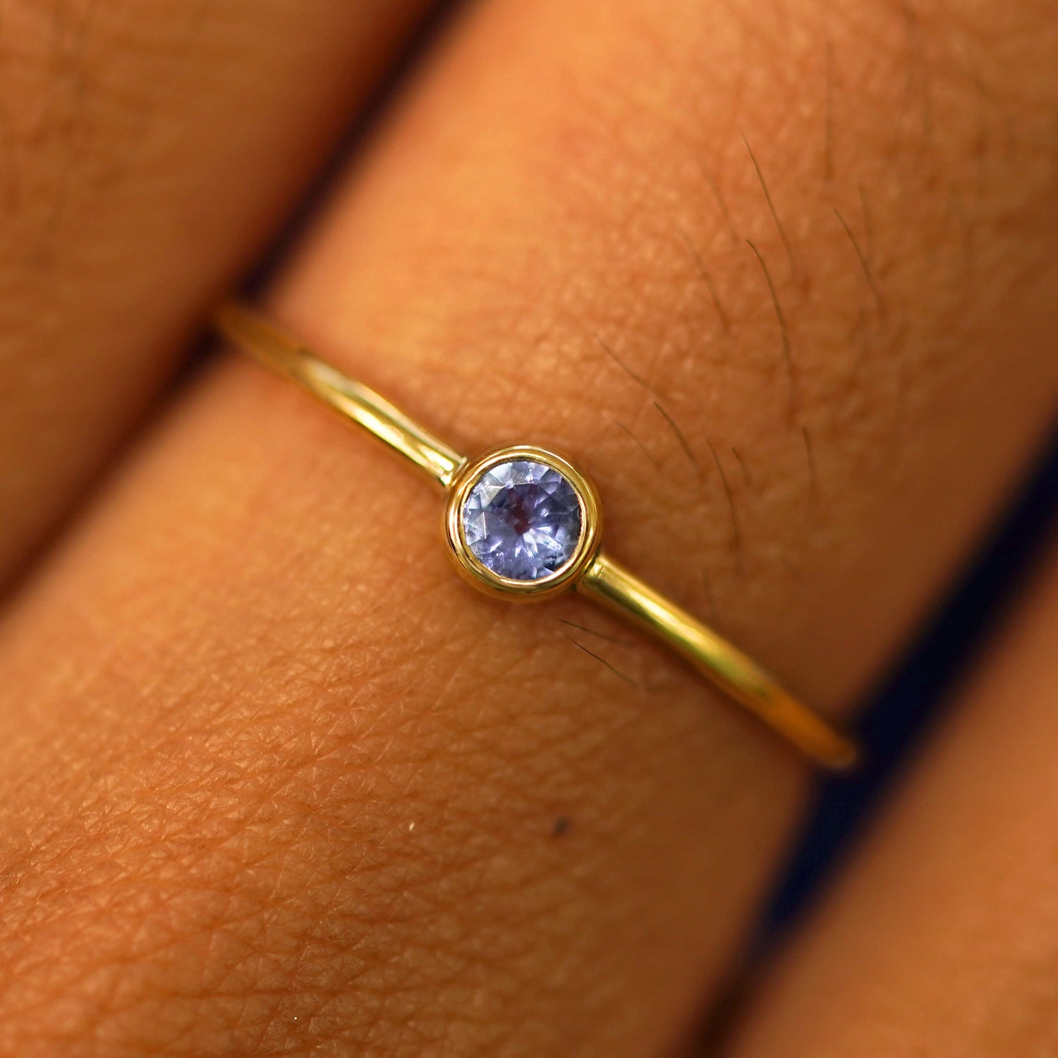 Automic Gold Tanzanite Ring Minimalist Fine Jewelry