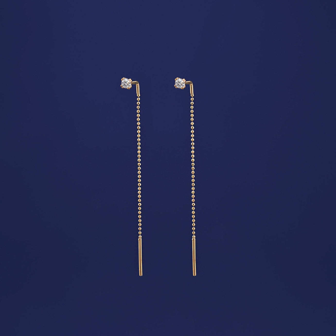 Automic Gold Diamond Threader Earring Fine Jewelry