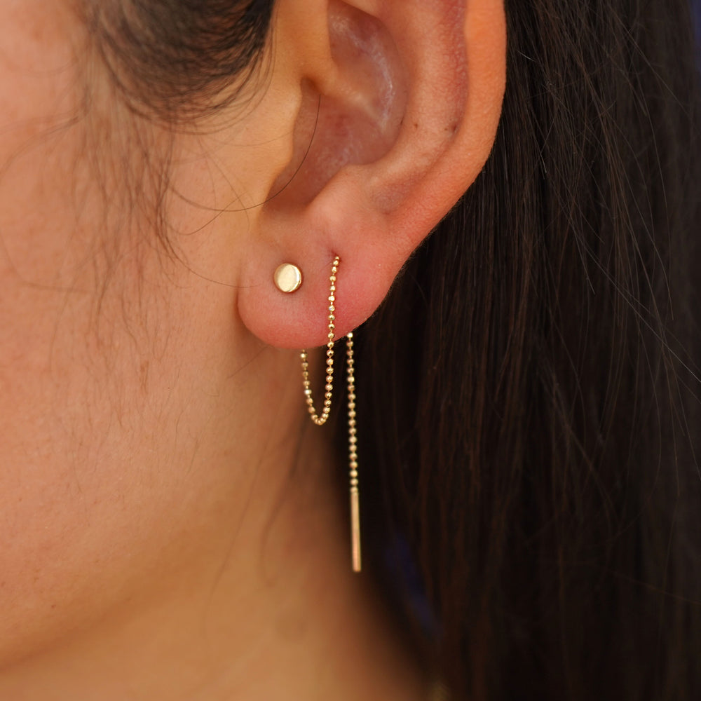 Automic Gold Circle Threader Earring | Sustainable Fine Jewelry