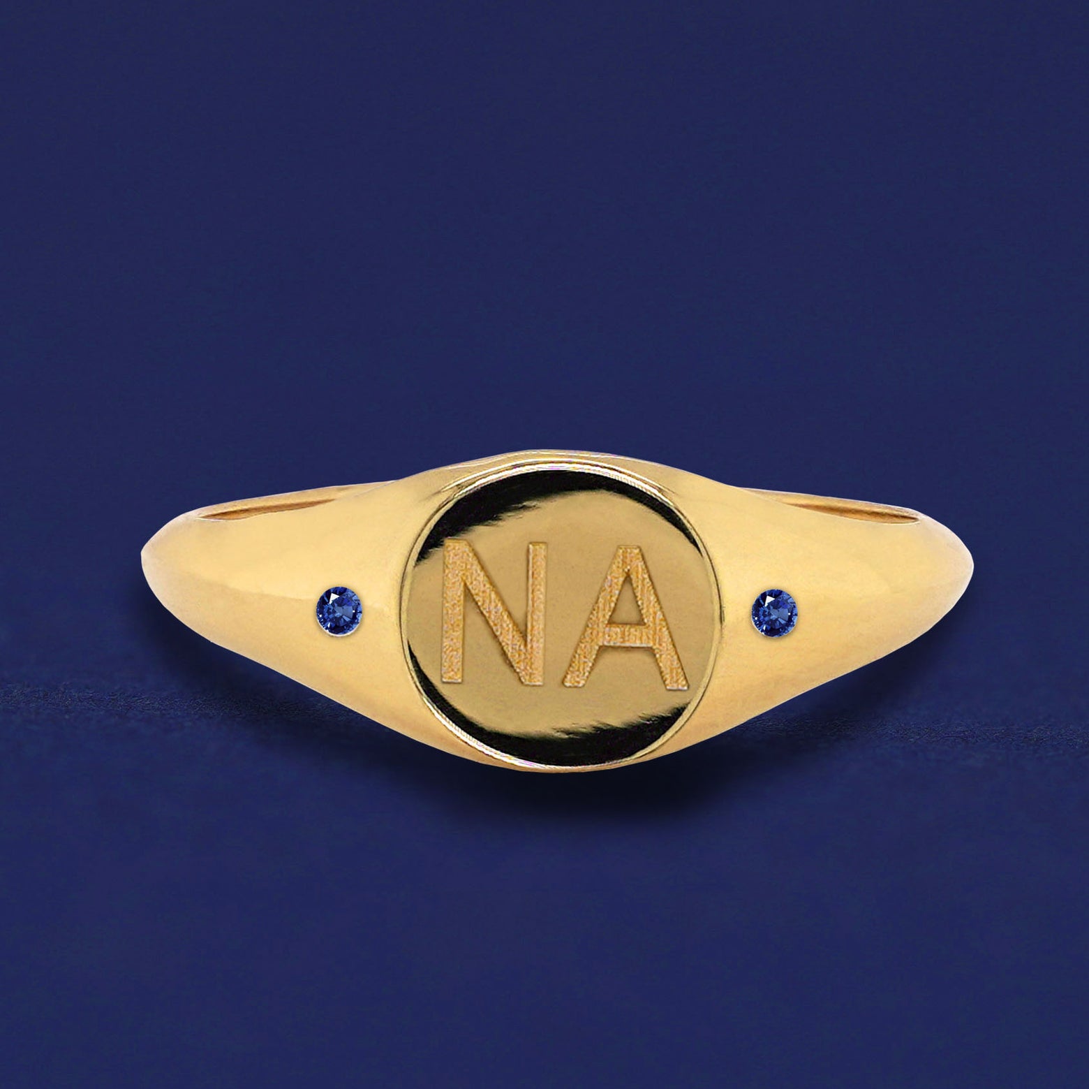 Automic Gold Gemstone Signet Ring Sustainable Fine Jewelry