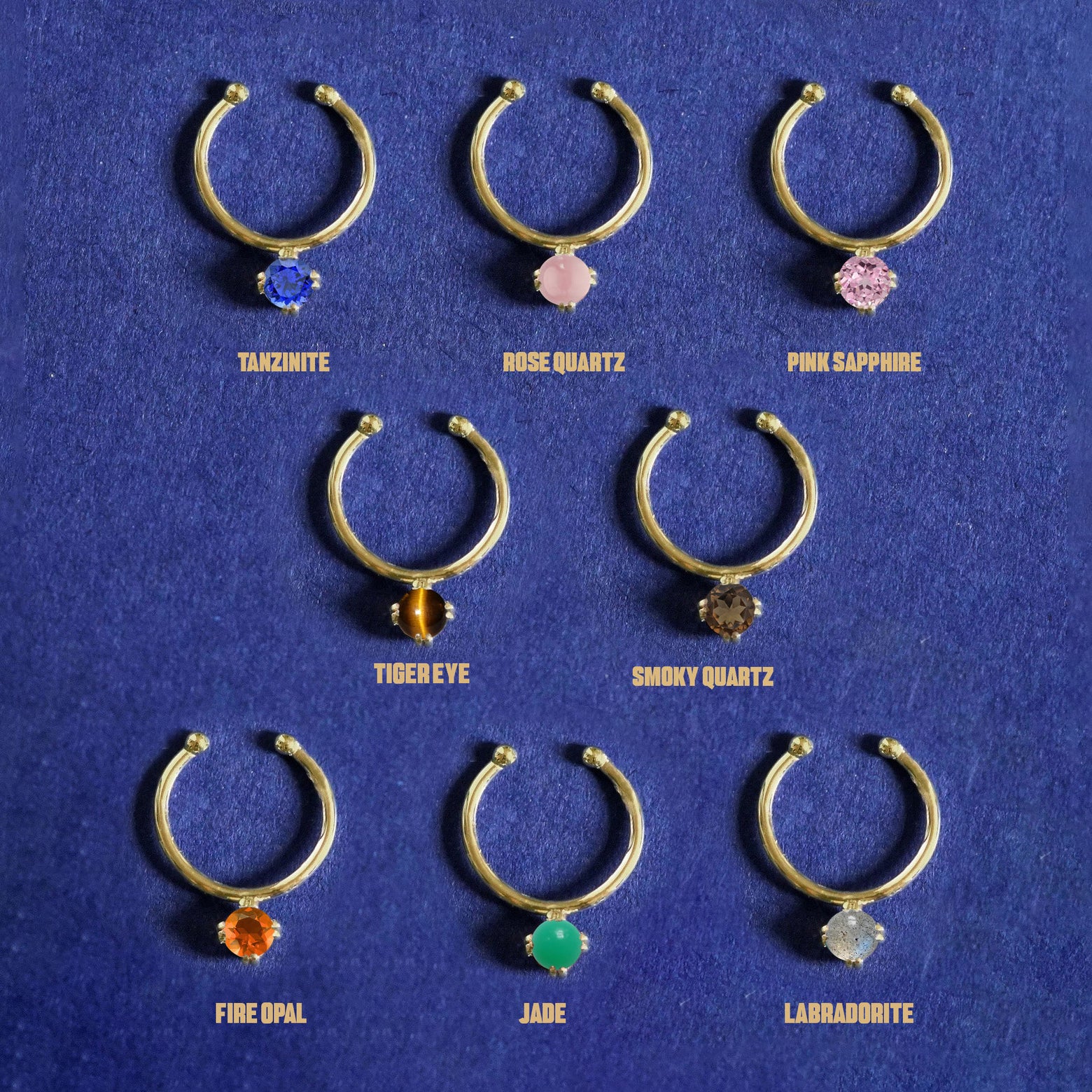 Automic Gold Gemstone Septum | Sustainable Fine Jewelry Clear Lab Diamond / Non-pierced / 8mm Automic Gold Gemstone Septum | Sustainable Fine Jewelry Clear Lab Diamond / Non-pierced / 8mm