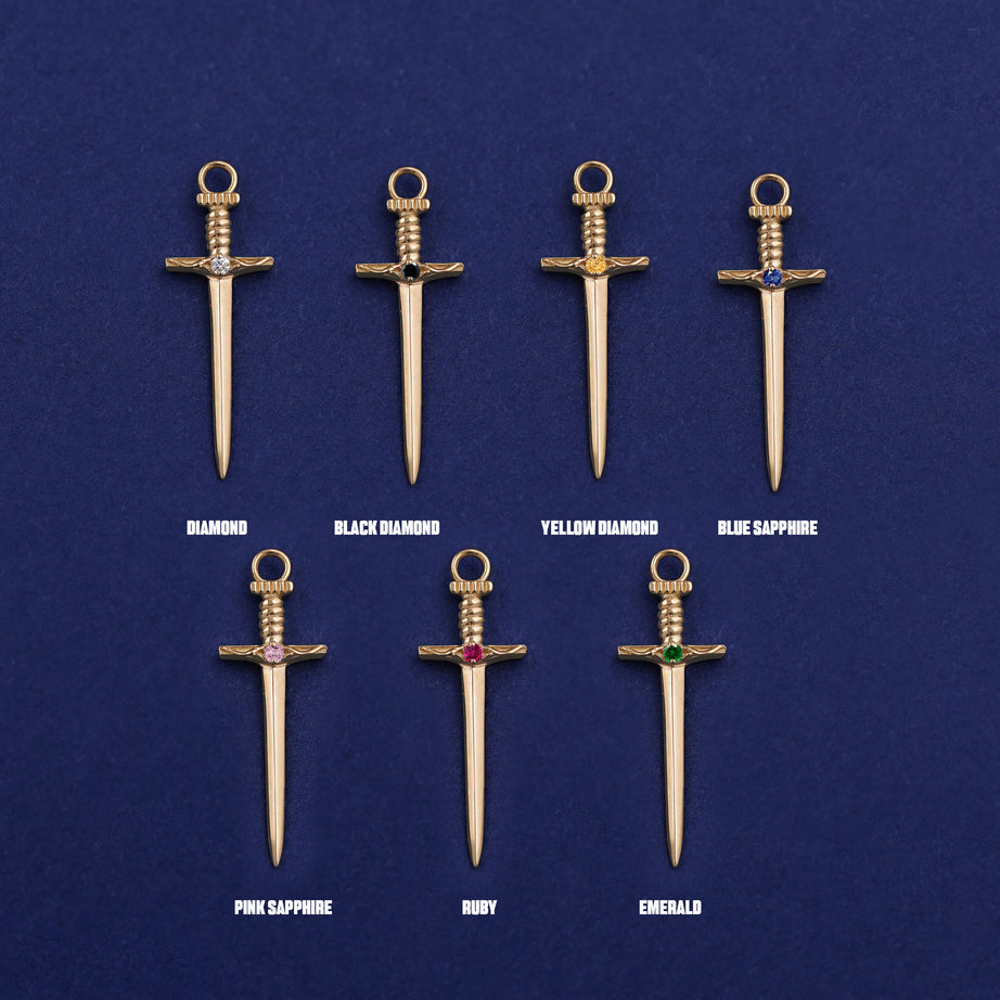 Automic Gold Sword Charm | Minimalist Sustainable Fine Jewelry